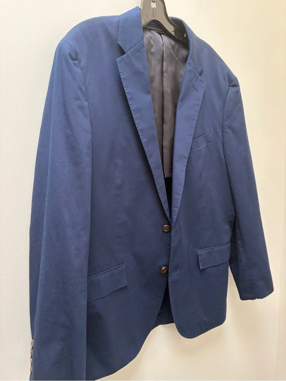 J.Crew Crosby Blazer Suit Jacket Blue Italian Cotton Larusmiani 42R